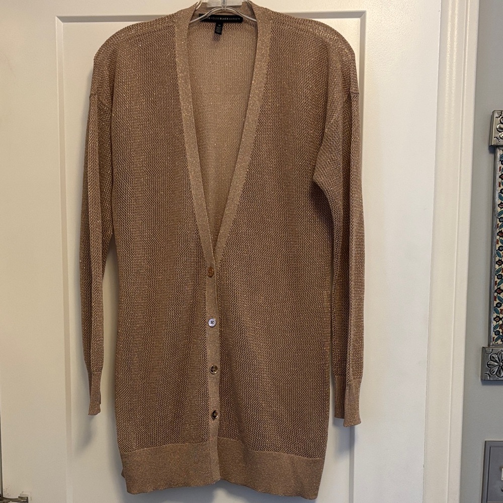 Stunning White House Black Market gold cardigan. Women’s M.